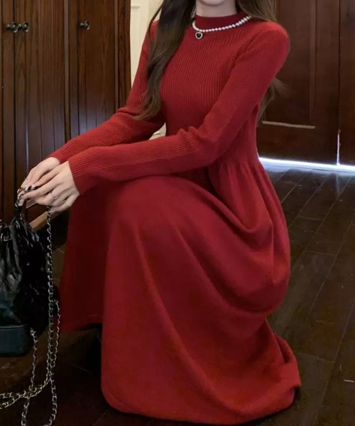 CADBURY（キャドバリー） ワンピース プチハイネックリブニット