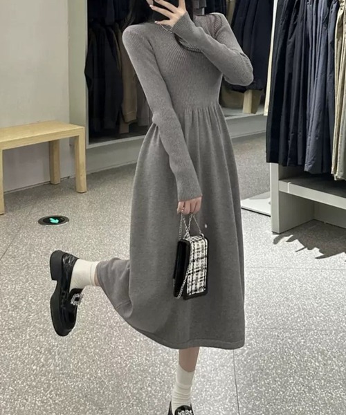 CADBURY（キャドバリー） ワンピース プチハイネックリブニット