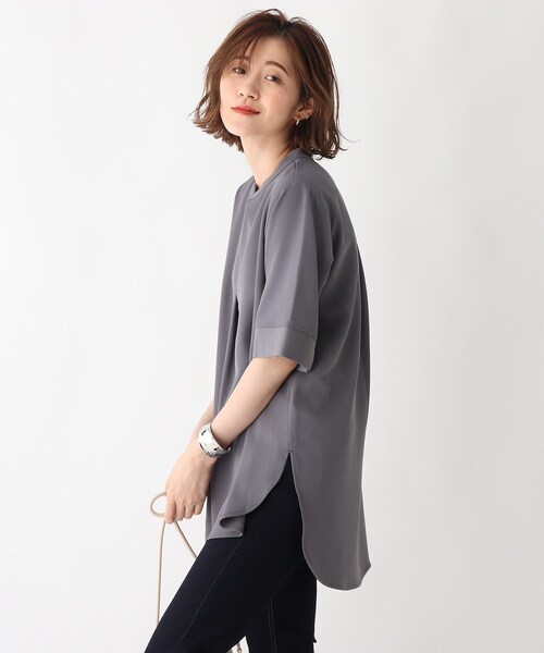 「OPAQUE.CLIP」 半袖ブラウス 38 ブラック レディース_画像3