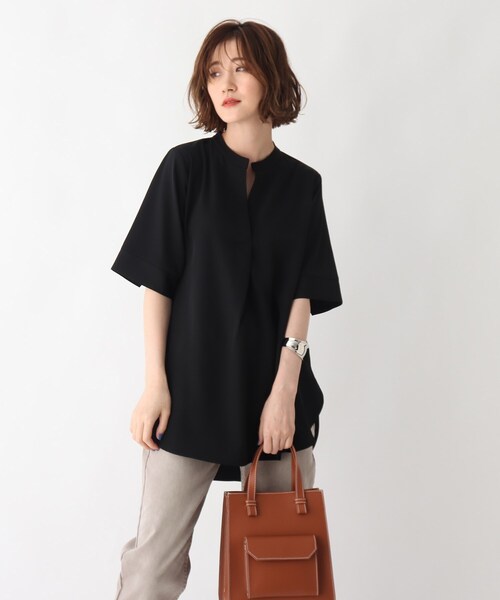 「OPAQUE.CLIP」 半袖ブラウス 38 ブラック レディース_画像4