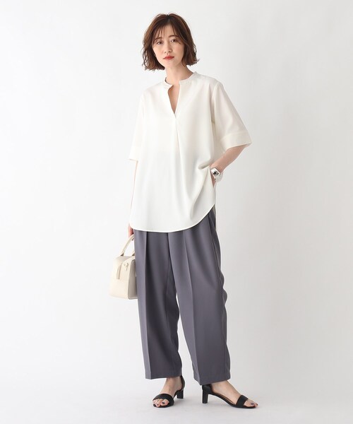 「OPAQUE.CLIP」 半袖ブラウス 38 ブラック レディース_画像5