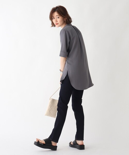 「OPAQUE.CLIP」 半袖ブラウス 38 ブラック レディース_画像6