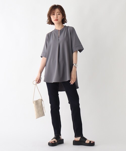 「OPAQUE.CLIP」 半袖ブラウス 38 ブラック レディース_画像7