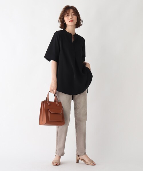 「OPAQUE.CLIP」 半袖ブラウス 38 ブラック レディース_画像8