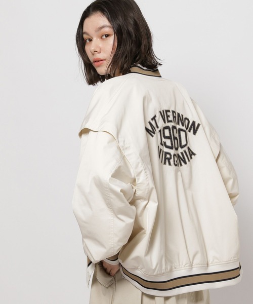 niko and…（ニコアンド） スタジャン MEDIUM グリーン レディース