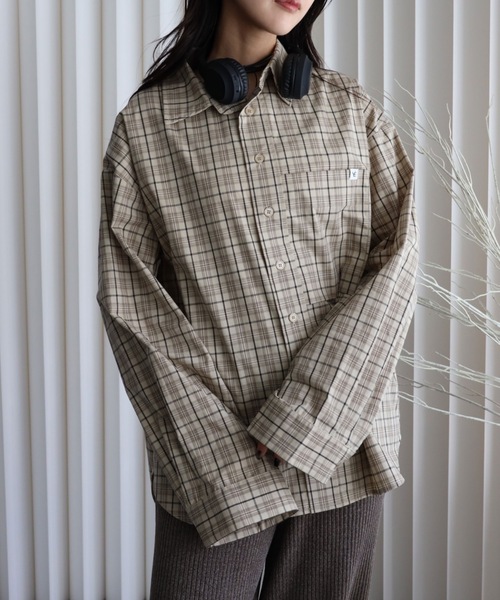 ぴこIENA新品チェックオーバーシャツ◇ホワイト38 PRE ORDER】IENA別注 