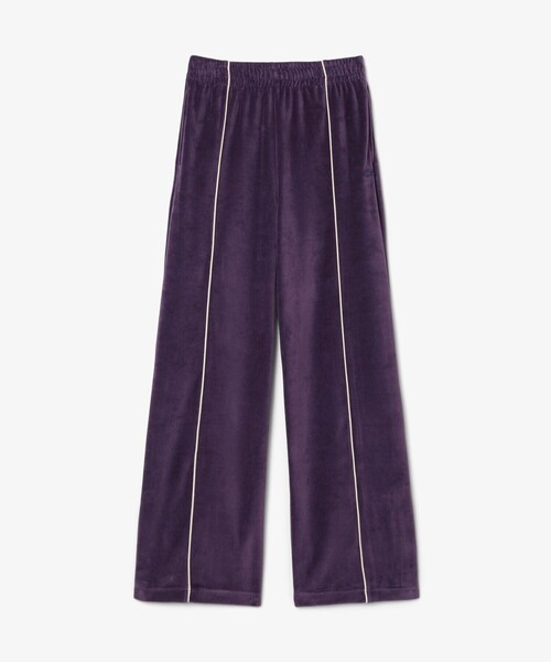 スウェットパンツ ジャージ ベロアタッチパイピングトラックパンツ レディース_12