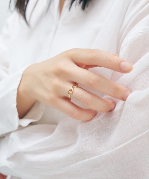 Jewel closet by L&Co. 指輪 リング K10 ウェーブ リング レディース
