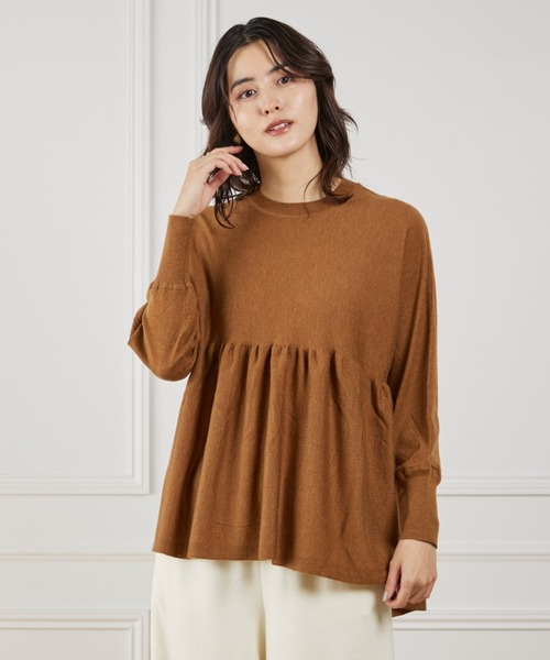 ルスーク（Le Souk）/ヘムギャザーニットプルオーバー Le souk（ルスーク） ニット セーター ヘムギャザーニットプルオーバー