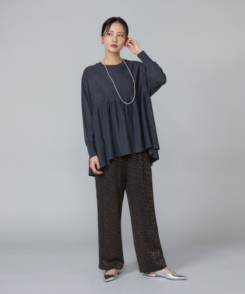 Le souk（ルスーク） ニット セーター ヘムギャザーニットプルオーバー