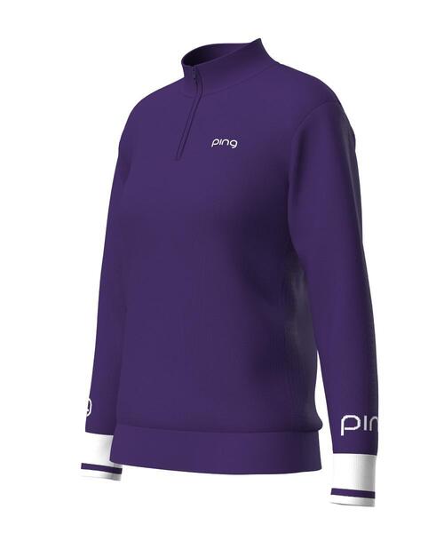 PING（ピン） ニット セーター 「PING APPAREL」ハーフジップ袖ロゴ