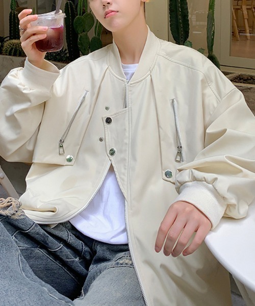 lilful ma1 ma-1 アシンメトリージップギミックフライトジャケットMA-1