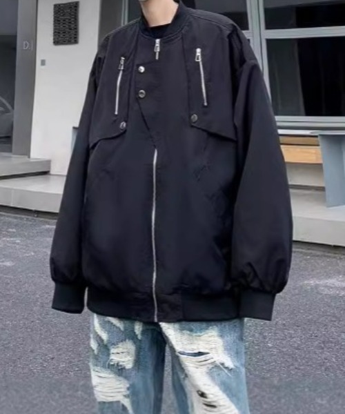 lilful ma1 ma-1 アシンメトリージップギミックフライトジャケットMA-1