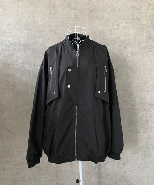 lilful ma1 ma-1 アシンメトリージップギミックフライトジャケットMA-1