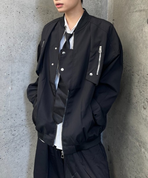 lilful ma1 ma-1 アシンメトリージップギミックフライトジャケットMA-1