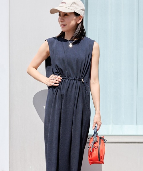 「saloon」 「innowave」ノースリーブワンピース FREE チャコール レディース_画像2