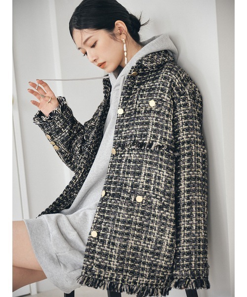 LILY BROWN ツイードジャケット アイボリー リリーブラウン LILY BROWN 【LILY BROWN×MARY QUANT】ツイードニット
