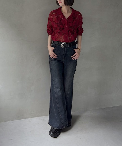 「PAGEBOY」 長袖シャツ FREE オフホワイト レディース_画像4