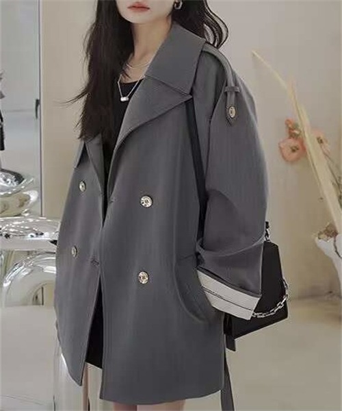「FREE STYLISTS」 トレンチコート L ブラック レディース_画像5