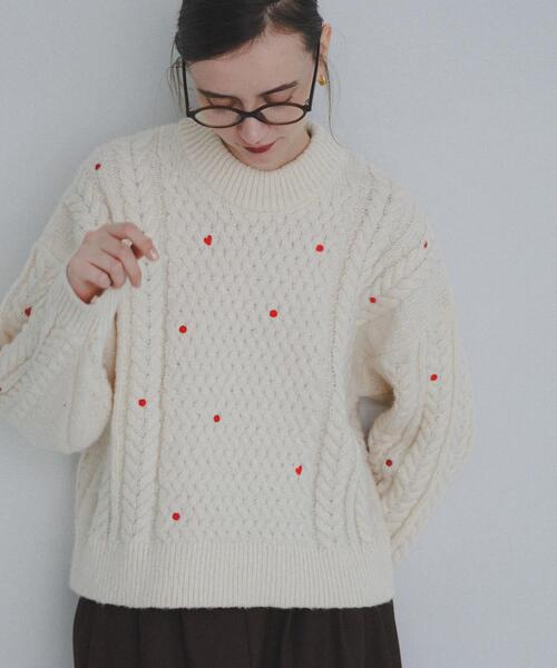 URBAN RESEARCH Sonny Label ニット セーター 刺繍ケーブルニット