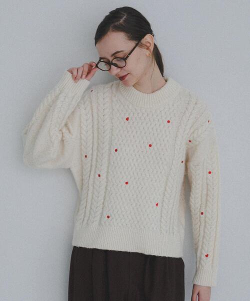 URBAN RESEARCH Sonny Label ニット セーター 刺繍ケーブルニット