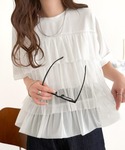 tシャツ 半袖 重ねてる風、が今っぽい。ビスチ...の詳細画像2