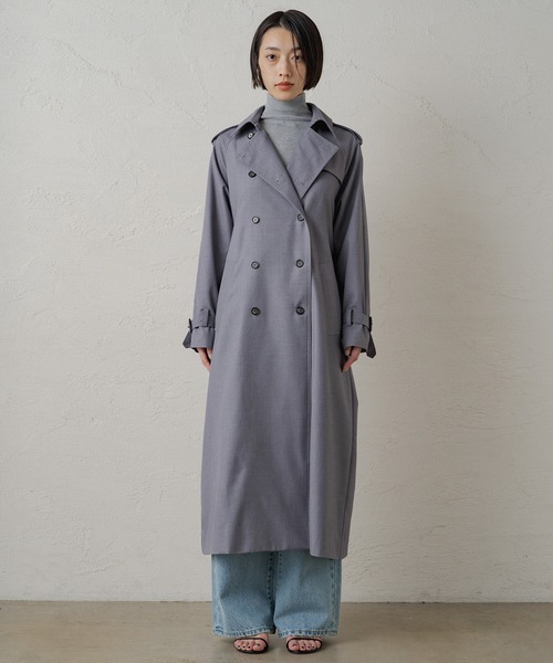 シャンブレートレンチコート　大きいサイズの方も　loungedress Loungedress】シャンブレートレンチコート | OUTLET(アウトレット