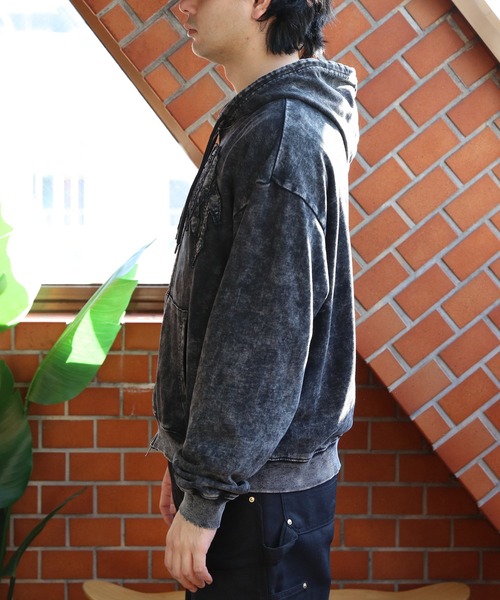 8 パーカー ウォッシュ加工ジップパーカー メンズ レディース