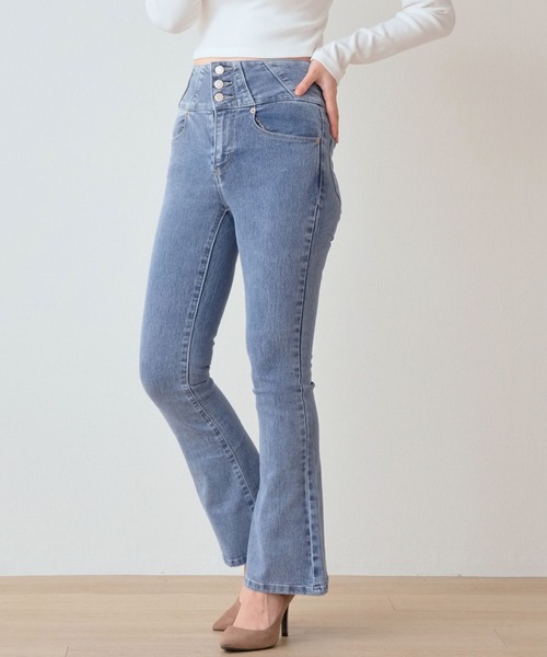WORKS ジーンズ デニム デニムパンツ スーパーストレッチデニム 3個釦