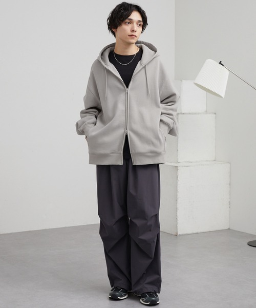 「MONO-MART」 ジップアップパーカー L チャコール メンズ_画像8