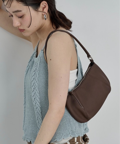 LOSCa ショルダーバッグ バッグ マットスキンフェイクレザーミニバッグ