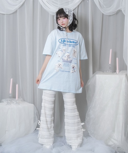 「Honey Cinnamon」 半袖Tシャツ FREE サックスブルー レディース_画像2