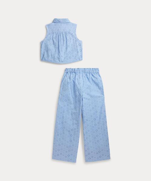 アイレット コットン ボクシー シャツ ＆ パンツ キッズ 子供服 女の子_2