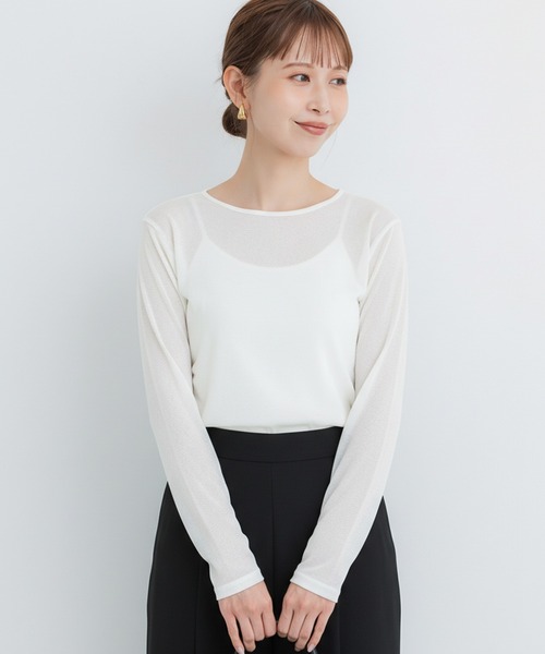 coca（コカ） tシャツ シアージョーゼット長袖トップス レディース