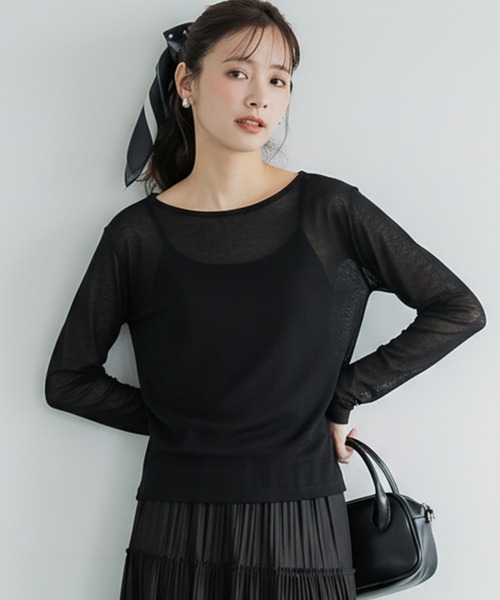 coca（コカ） tシャツ シアージョーゼット長袖トップス レディース