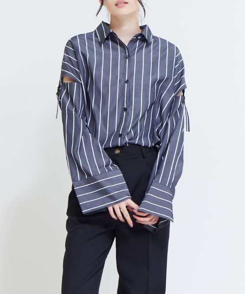 「solleim」 長袖シャツ M ブルー レディース_画像3