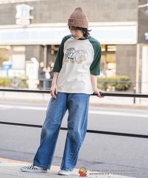 tシャツ 「TOM＆JERRY/トムとジェリー」ラグラン7分袖Tシャツ