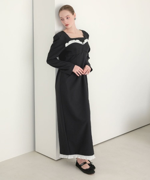 DONOBAN（ドノバン） ドレス 「ANDRESD」frills trim long dress 結婚
