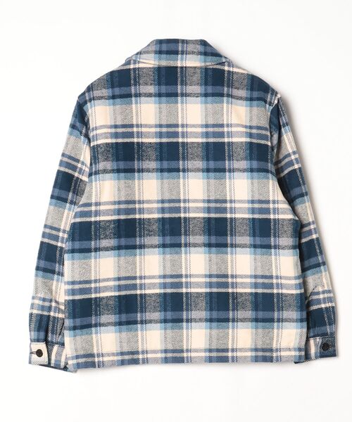 「A BATHING APE」 チェック柄ブルゾン M ブルー メンズの画像