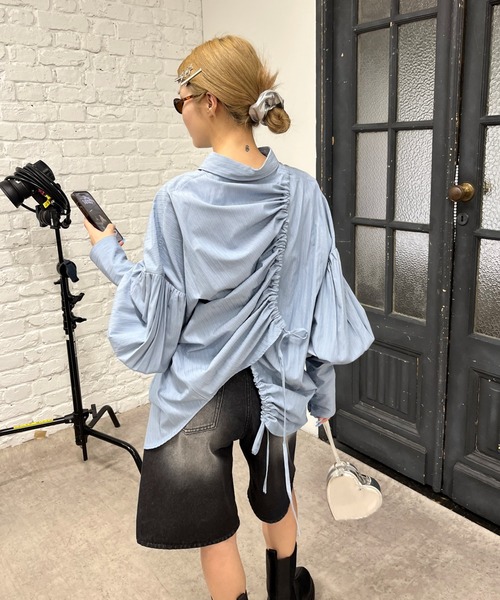 「Six M」 長袖シャツ FREE オフホワイト レディース_画像2