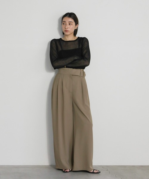 「select MOCA」 スラックス SMALL グレイッシュベージュ レディース_画像2