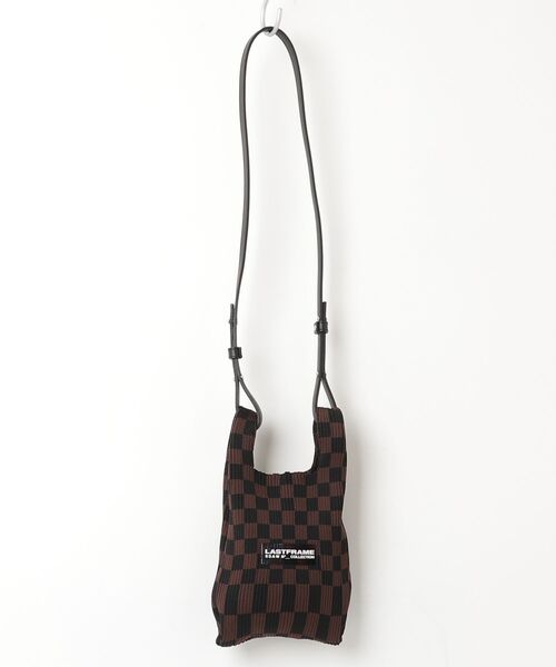 「LASTFRAME」 チェック柄ショルダーバッグ - ブラック レディース