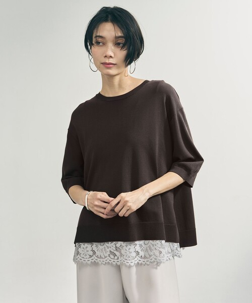 ニット セーター スゴ機能美ニット ハーフスリーブ レディースの画像