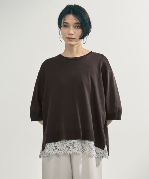 ニット セーター スゴ機能美ニット ハーフスリーブ レディースの画像