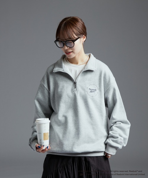 「Reebok」 スウェットカットソー MEDIUM ネイビー レディース_画像3
