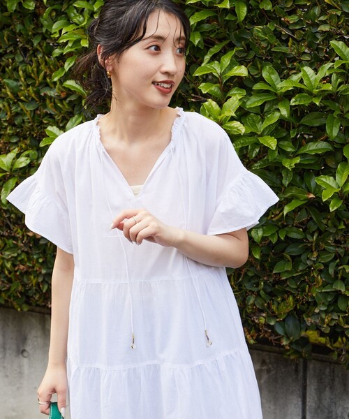 「FREAK'S STORE」 半袖ワンピース MEDIUM レッド レディース_画像4