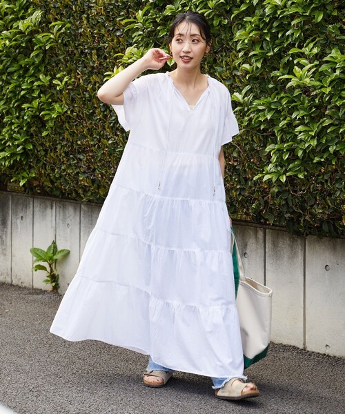 「FREAK'S STORE」 半袖ワンピース MEDIUM レッド レディース_画像7