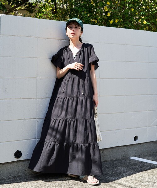 「FREAK'S STORE」 半袖ワンピース MEDIUM レッド レディース_画像9