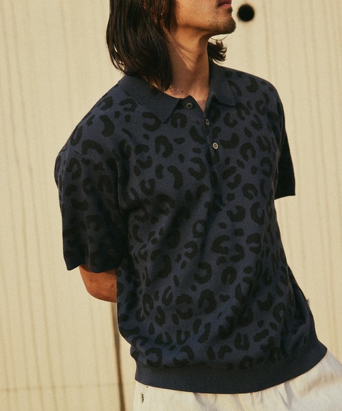 HUF（ハフ） ポロシャツ 半袖 HUF CO-OP CHUNKY CHEETAH KNIT POLO