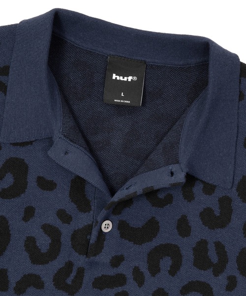 HUF（ハフ） ポロシャツ 半袖 HUF CO-OP CHUNKY CHEETAH KNIT POLO